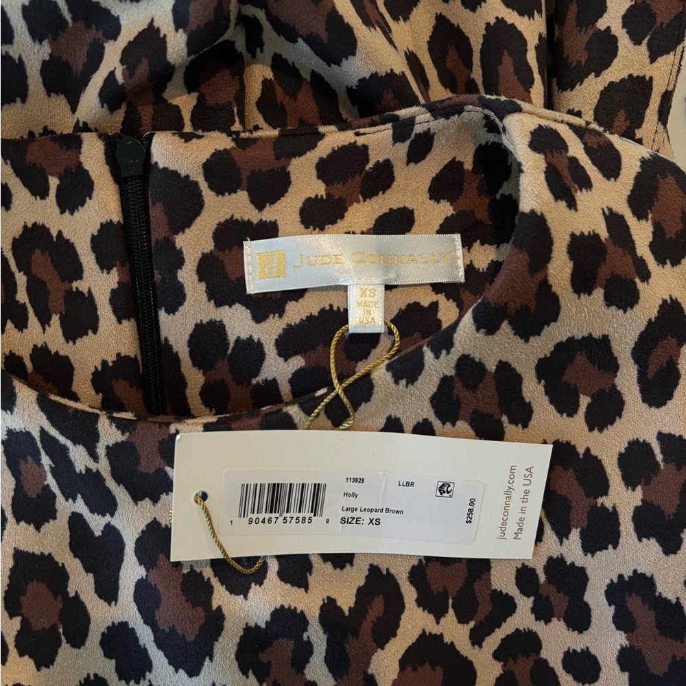 Jude Connally Animal Print Dress in Brown and Black